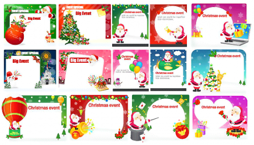 Christmas Cards Vecor Pack EPS AI